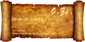 Ondrik Zsolt névjegykártya